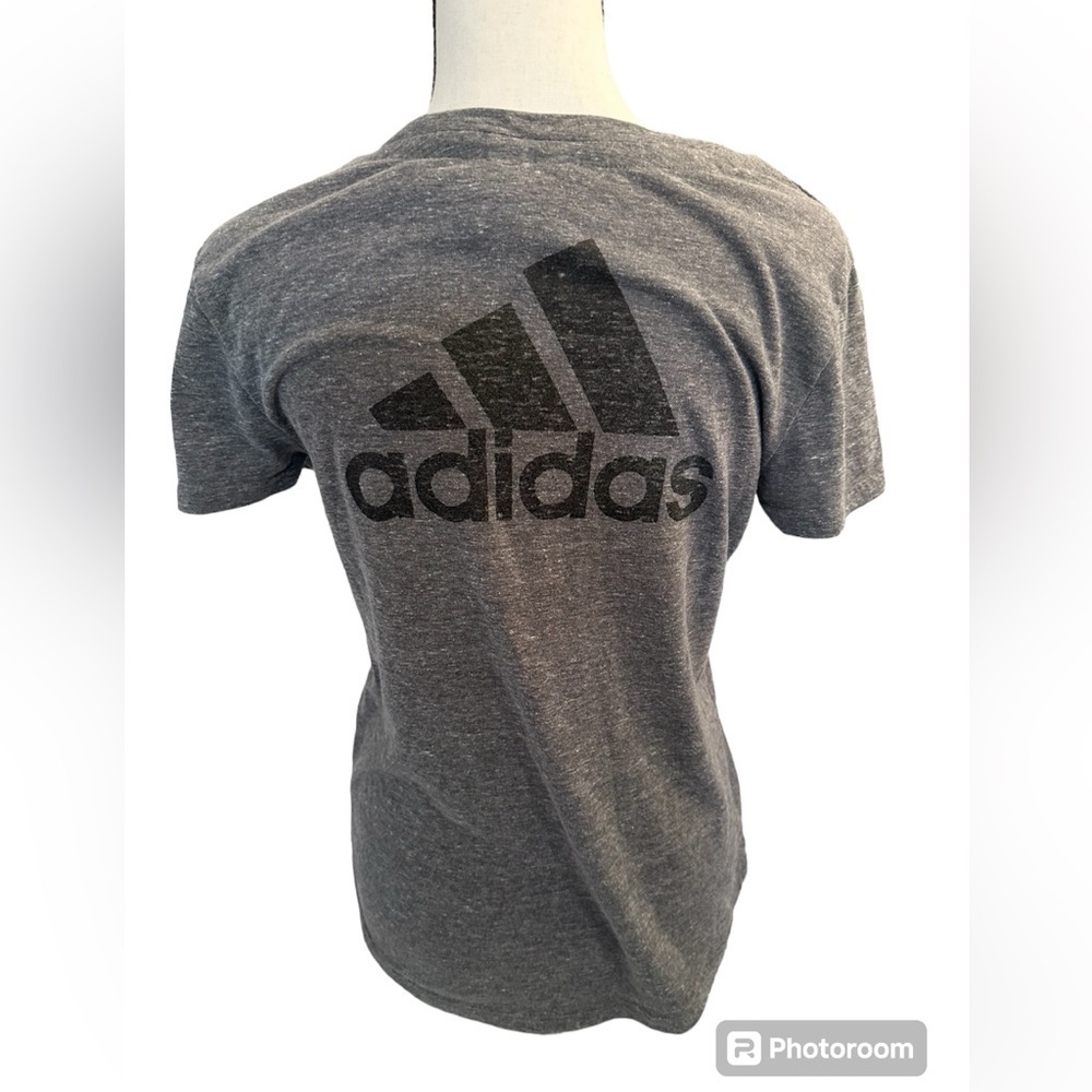 Adidas woman’s V neck grey short sleeve size small